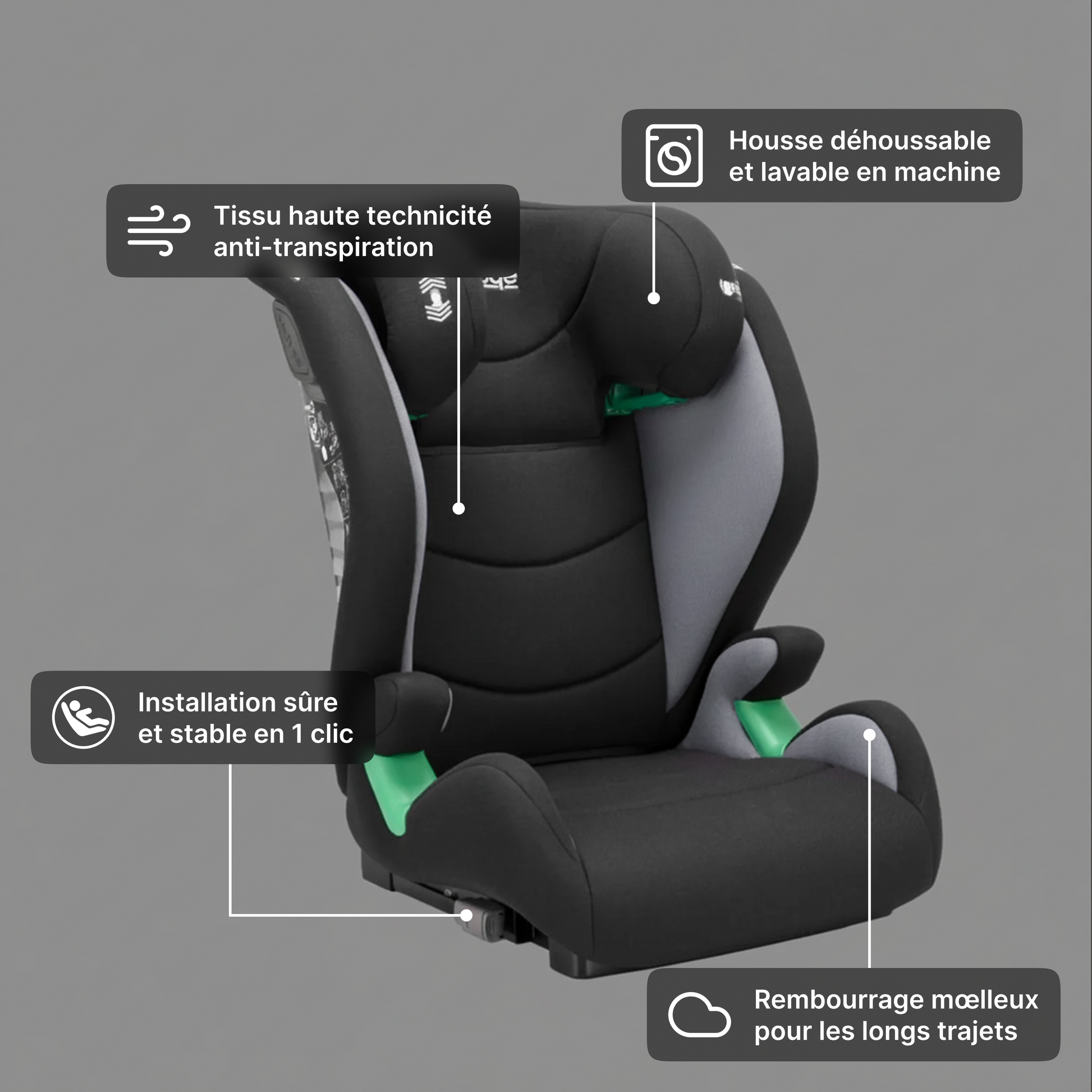 SIEGE ENFANT SPARCO 100-150CM ECE R129/03 ISOFIX z