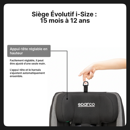 SIEGE ENFANT ISOFIX SPARCO 76-150CM ECE R129
