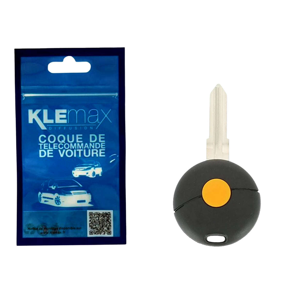 COQUE CLE ADAPTABLE SMART 1 BOUTON LAME CRANTEE FIXE