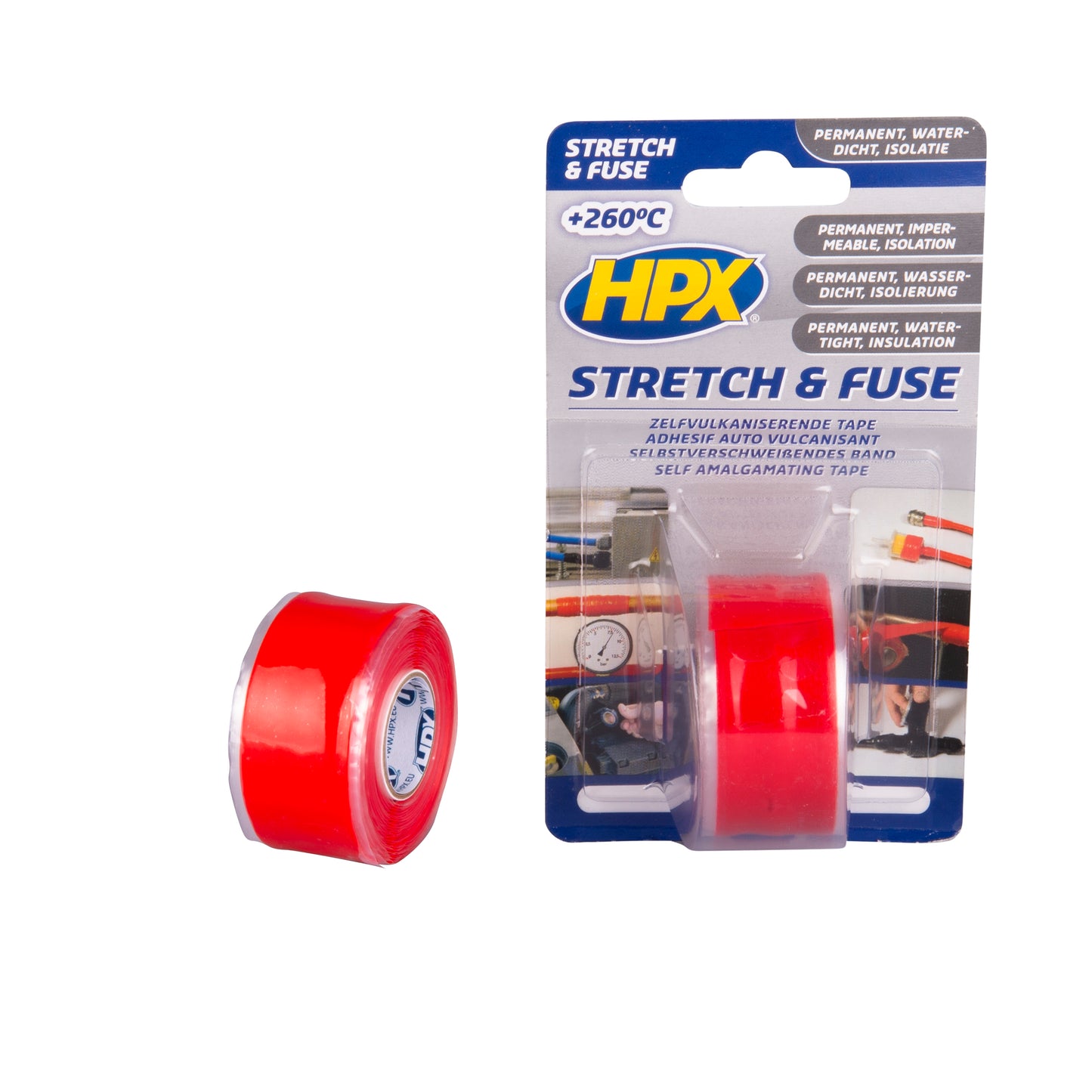RUBAN VULCANISANT STRETCH & FUSE - ROUGE 25MM X 3M HPX