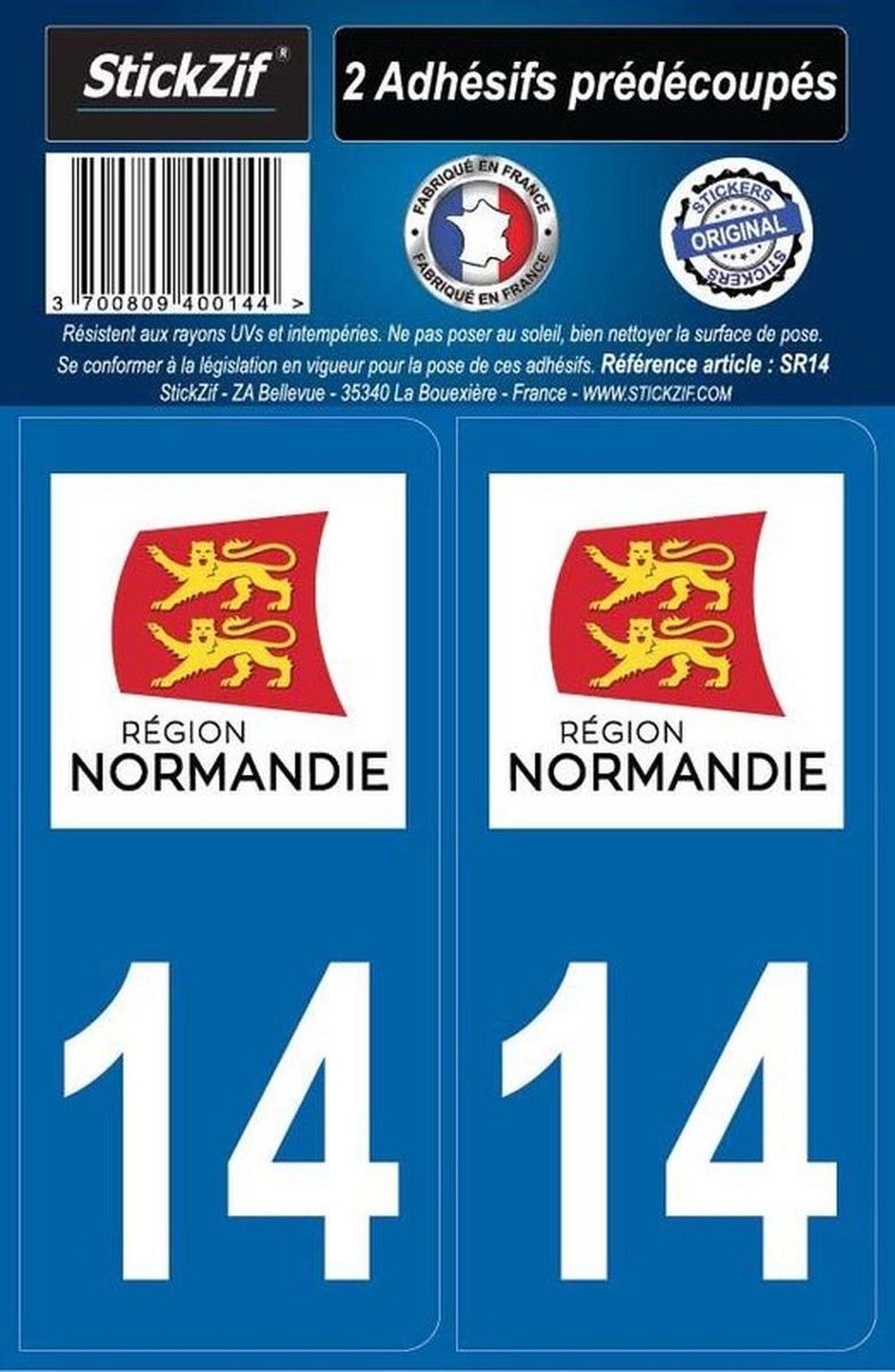 ADHESIFS REGION DEPARTEMENT 14 NORMANDIE X2