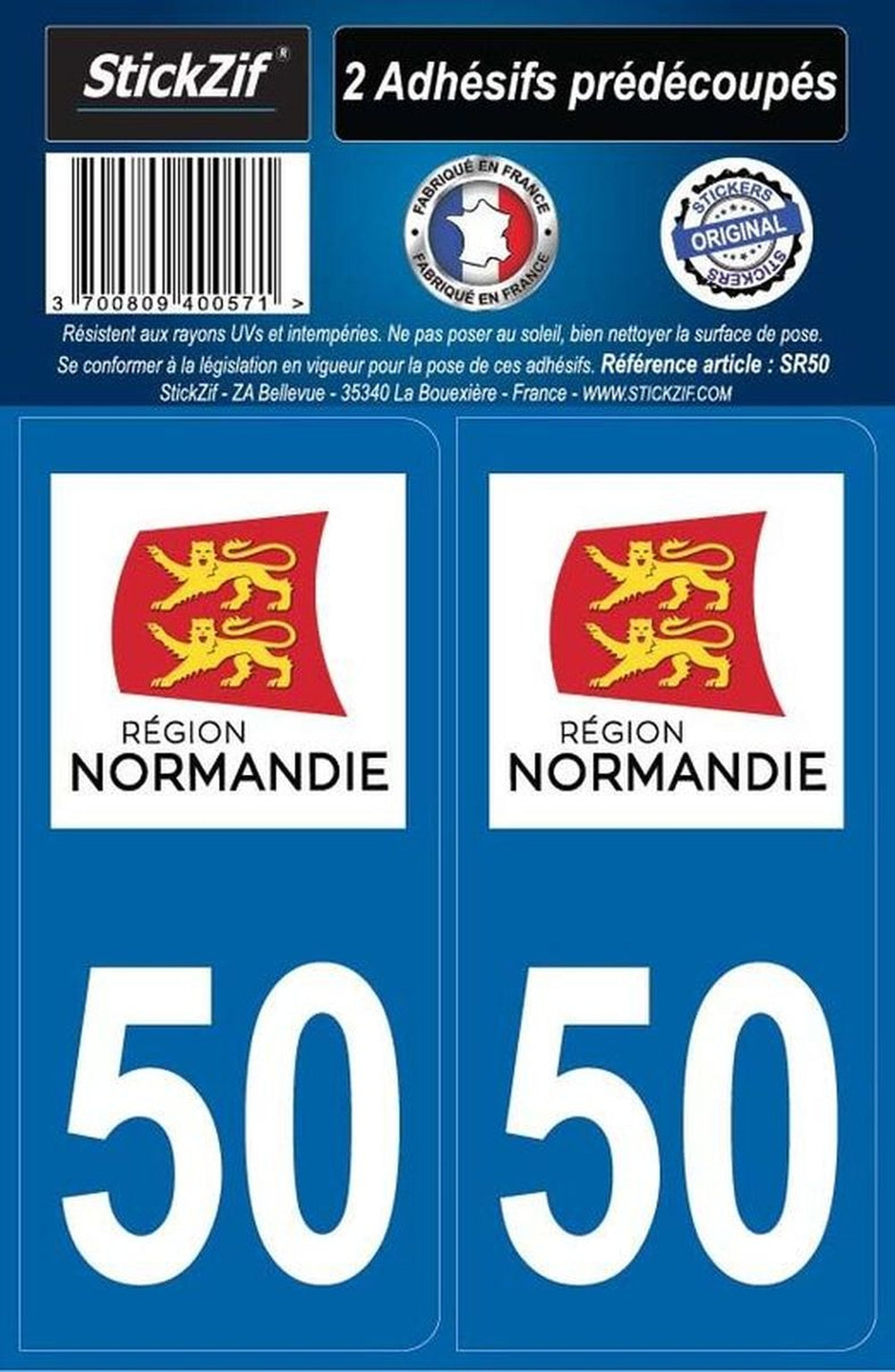 ADHESIFS REGION DEPARTEMENT 50 NORMANDIE X2