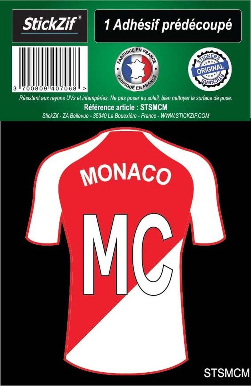 ADHESIF MAILLOT DE FOOT MONACO X1 z