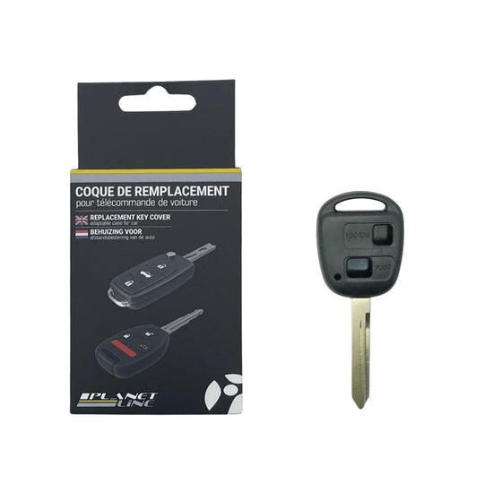 COQUE CLE ADAPTABLE POUR TOYOTA 2 BOUTONS LAME CRANTEE KEYSKAR