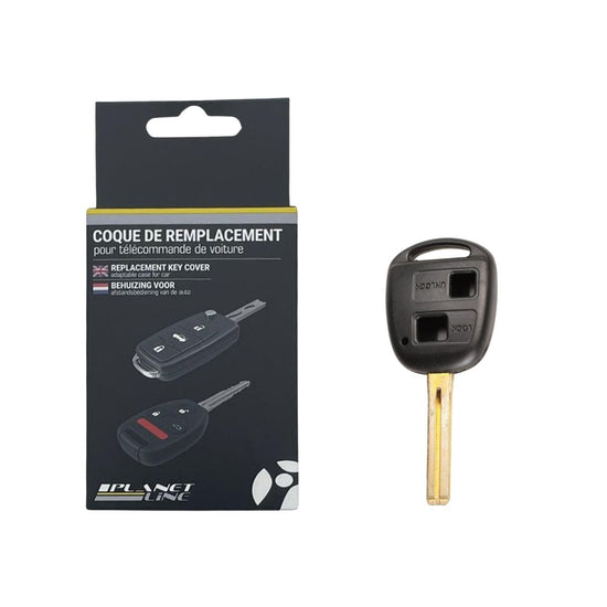 COQUE CLE ADAPTABLE POUR TOYOTA 2 BOUTONS LAME FRAISEE KEYSKAR