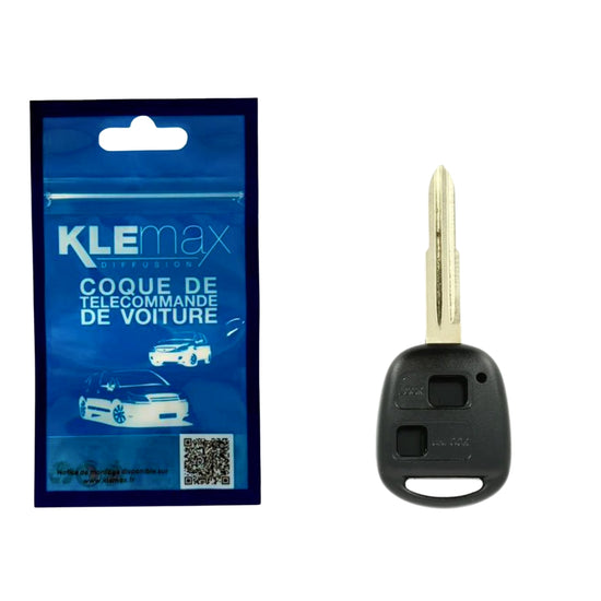 COQUE CLE ADAPTABLE TOYOTA 2 BOUTONS LAME CRANTEE FIXE