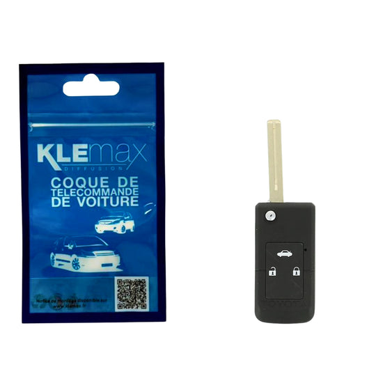 COQUE CLÉ ADAPTABLE TOYOTA 3 BOUTONS LAME FRAISÉE RÉTRACTABLE