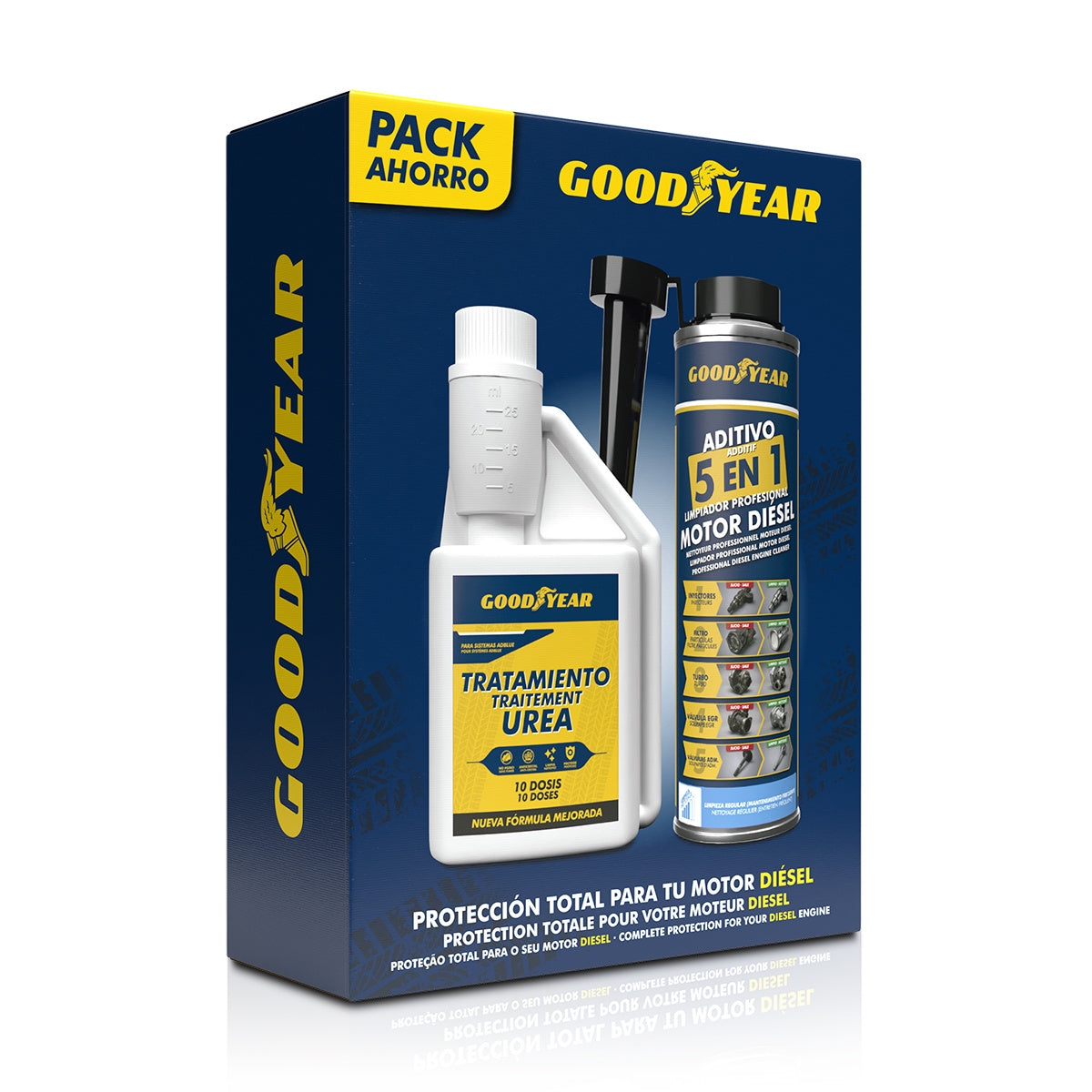 PACK ADDITIF TRAITEMENT DIESEL 5 EN 1 300ML + ANTI CRISTALLISANT AD BLUE 250ML GOODYEAR