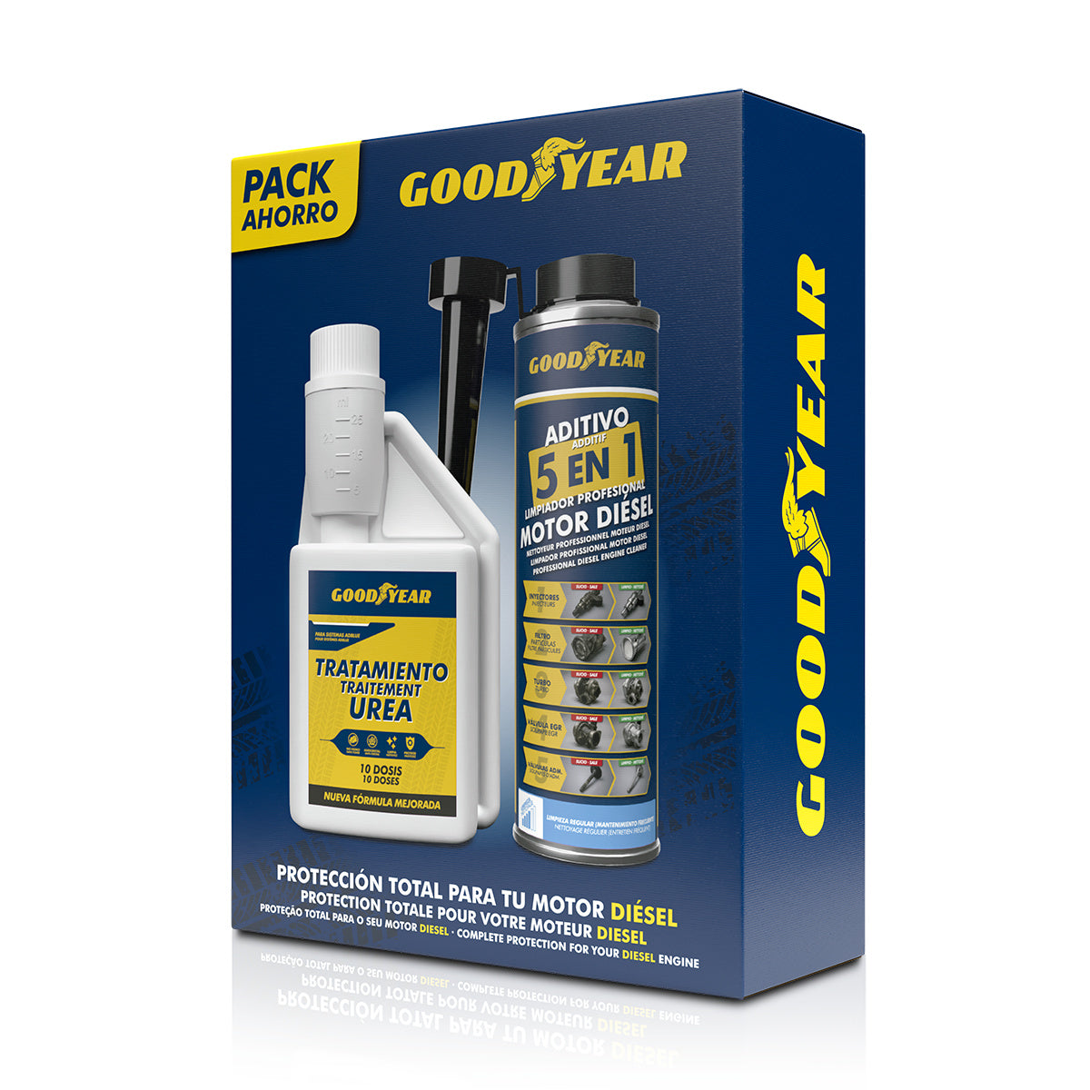 PACK ADDITIF TRAITEMENT DIESEL 5 EN 1 300ML + ANTI CRISTALLISANT AD BLUE 250ML GOODYEAR