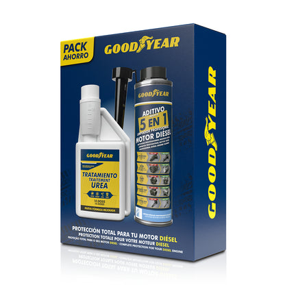PACK ADDITIF TRAITEMENT DIESEL 5 EN 1 300ML + ANTI CRISTALLISANT AD BLUE 250ML GOODYEAR