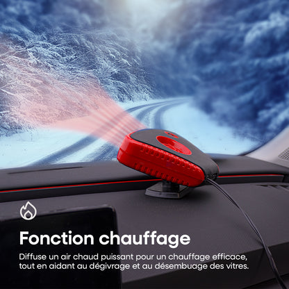 CHAUFFAGE DEGIVRANT/ VENTILATEUR AVEC POIGNEE ET LUMIERE 12V AMIO