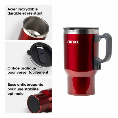 MUG BOUILLOIRE 12V 450ML AVEC POIGNEE AMIO