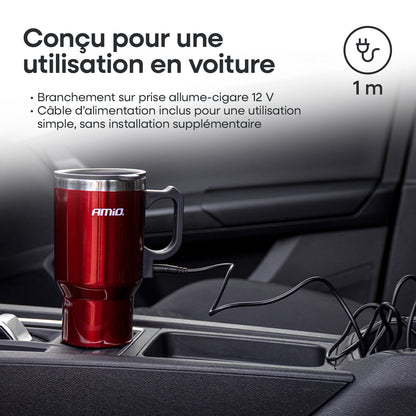 MUG BOUILLOIRE 12V 450ML AVEC POIGNEE AMIO