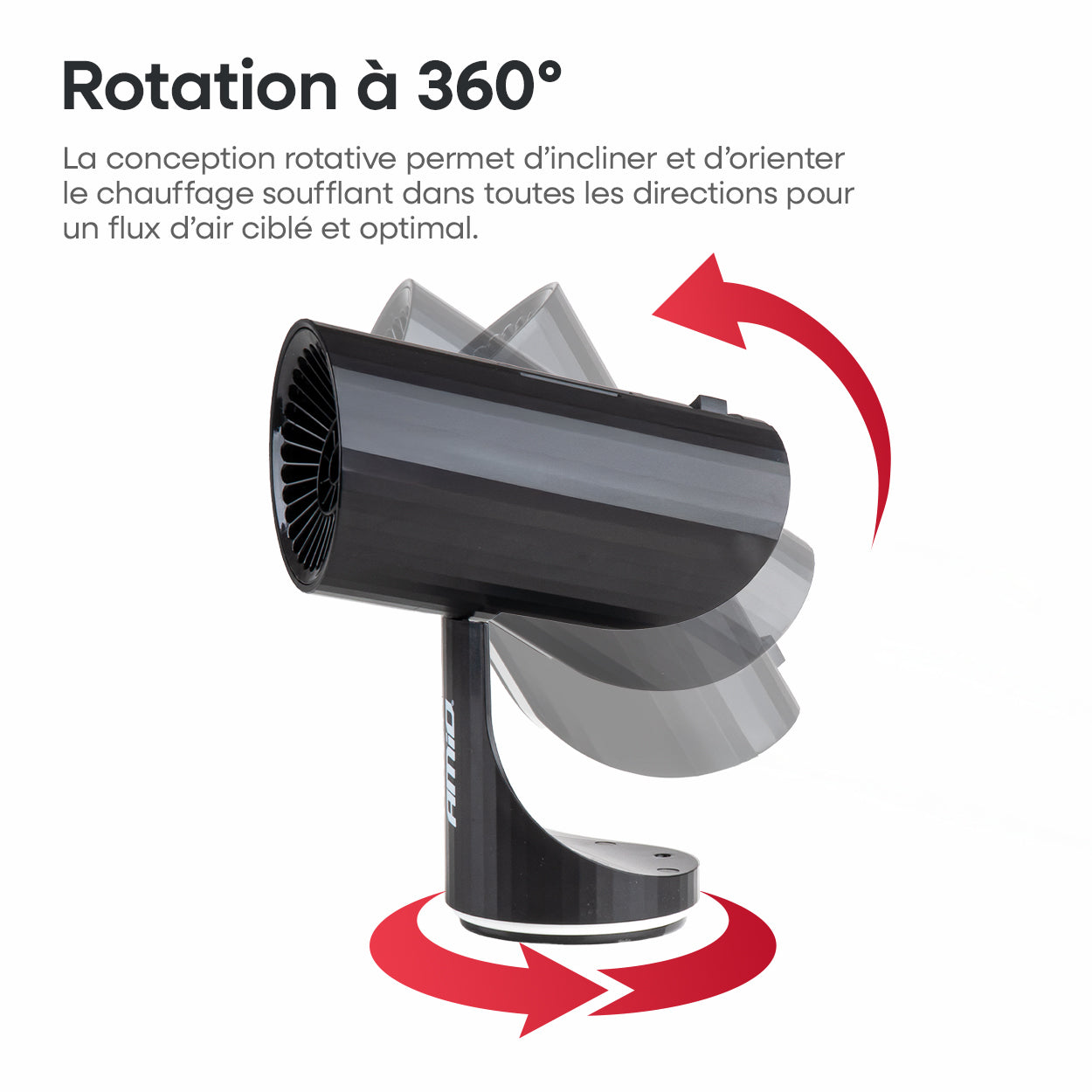 CHAUFFAGE, DEGIVRANT 12V 150W AMOVIBLE SUR PIED OU FIXE DANS PORTE-GOBELET AMIO