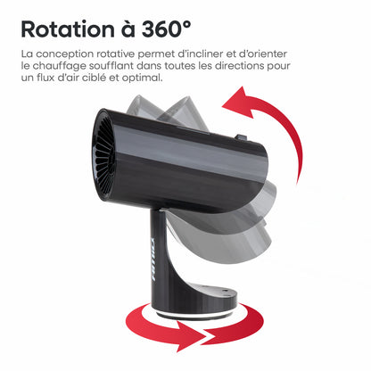 CHAUFFAGE, DEGIVRANT 12V 150W AMOVIBLE SUR PIED OU FIXE DANS PORTE-GOBELET AMIO