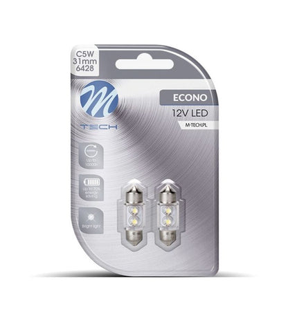 AMPOULES LED X2 NAVETTE C5W 31MM BLANC 12V 0,25W MTECH