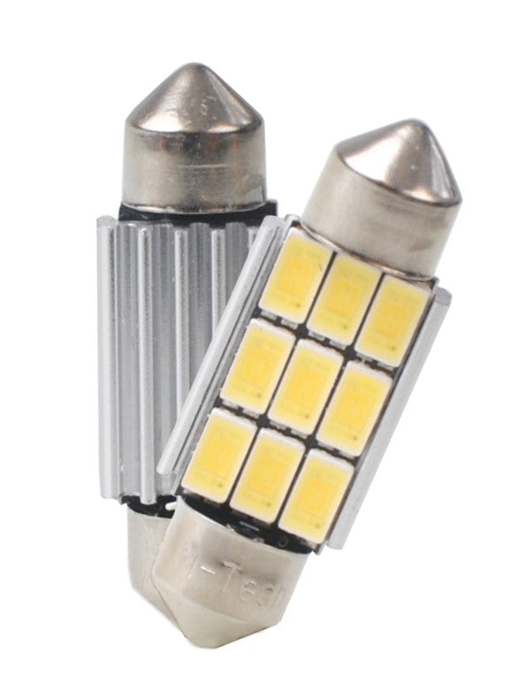 AMPOULES LED X 2 - NAVETTE C5W 36MM 9XSMD5630 BLANC (L815W PLATINUM)