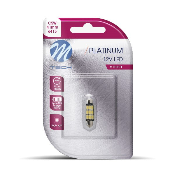 AMPOULES LED X 2 - NAVETTE C5W 41MM 9XSMD5630 BLANC (L816W PLATINUM)