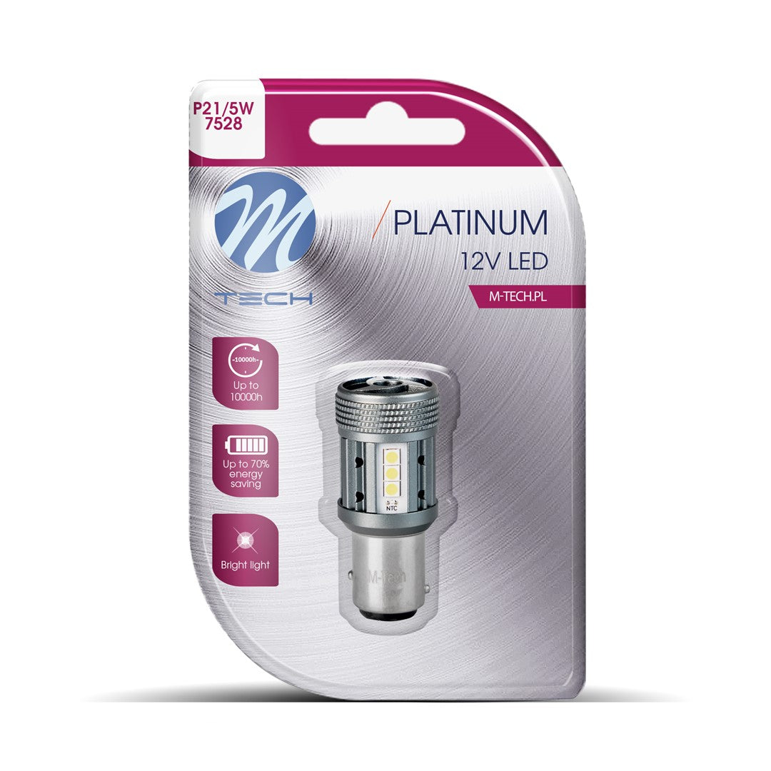 AMPOULE LED X 1 - 1157 P21/5W, 12-24V, 12X3030SMD, CANBUS, BLANC (LB853W-01B PLATINUM)