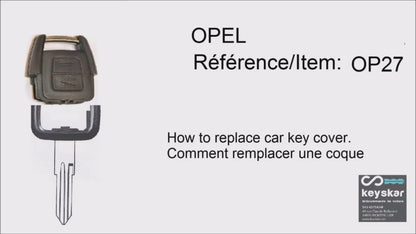 COQUE CLE ADAPTABLE POUR OPEL 2 BOUTONS LAME FRAISEE KEYSKAR
