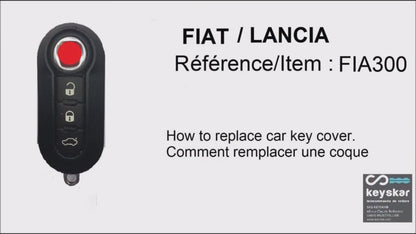 COQUE CLE ADAPTABLE POUR FIAT 3 BOUTONS LAME FRAISEE KEYSKAR