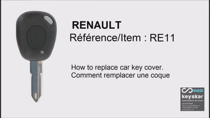 COQUE CLE ADAPTABLE POUR RENAULT 1 BOUTON LAME CRANTEE KEYSKAR