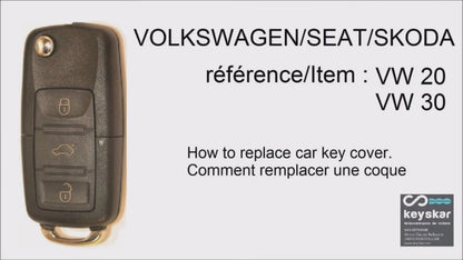 COQUE CLE ADAPTABLE POUR VAG 3 BOUTONS LAME FRAISEE KEYSKAR