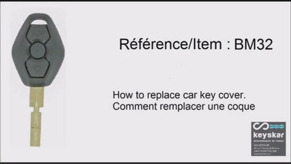 COQUE CLE ADAPTABLE POUR BMW 3 BOUTONS LAME FRAISEE KEYSKAR