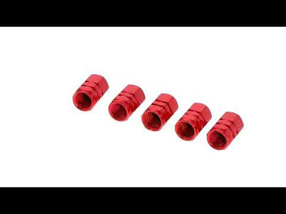 JEU DE 5 CAPUCHONS DE VALVES PISTON UNIVERSEL ROUGE