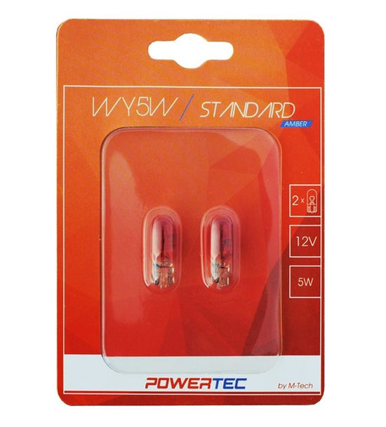AMPOULES HALOGENES WY5W T10 12V 5W ORANGE (BLISTER) X 2 MTECH