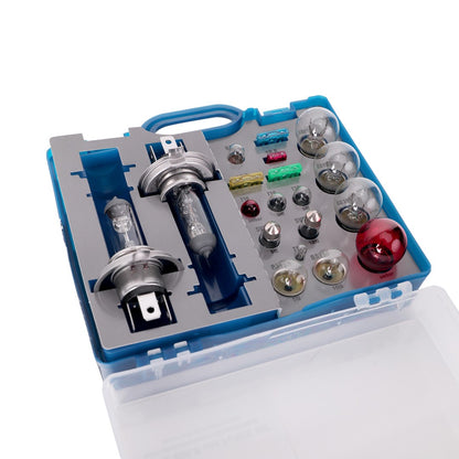 GRAND COFFRET D'AMPOULES DE SECOURS 12V 19 PIECES DONT 2XH4 MTECH
