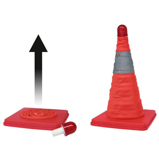 CONE DE SECURITE HAUTE VISIBILITE PLIABLE AVEC LED CLIGNOTANTE CARPOINT