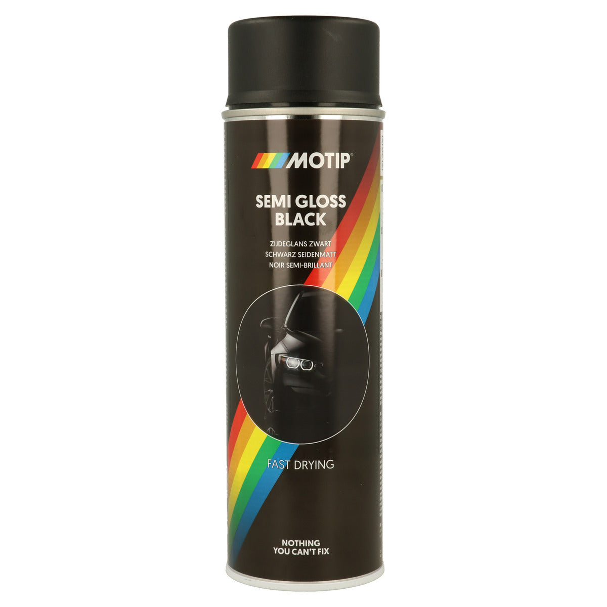 PEINTURE NOIRE SATINE AEROSOL 500ML MOTIP