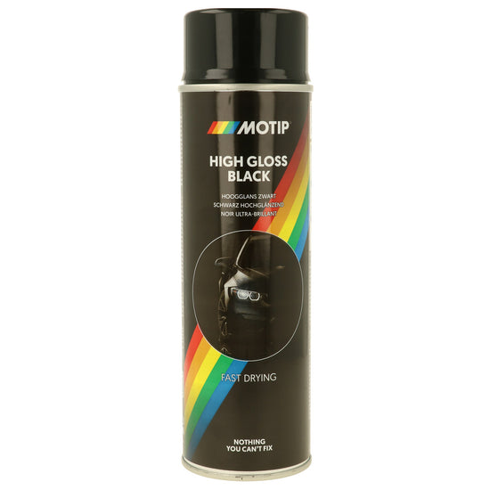 PEINTURE NOIRE BRILLANTE AEROSOL 500ML MOTIP