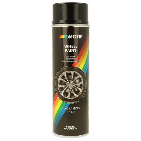 PEINTURE POUR JANTES NOIRE BRILLANTE AEROSOL 500ML MOTIP