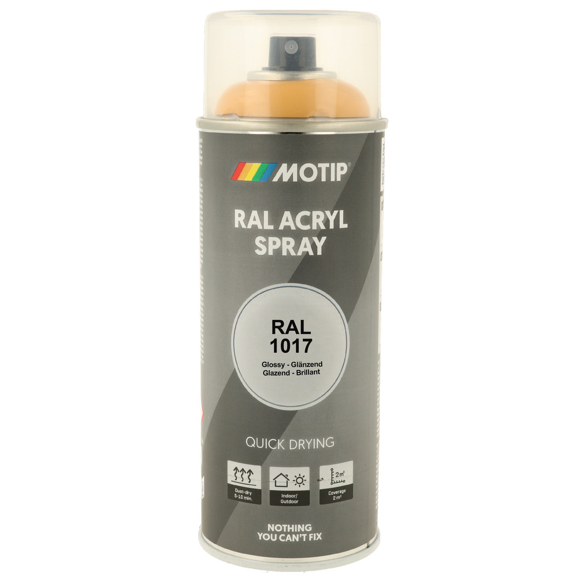 PEINTURE SECHAGE RAPIDE RAL ACRYL RAL1017 BRILLANT AEROSOL 400ML MOTIP