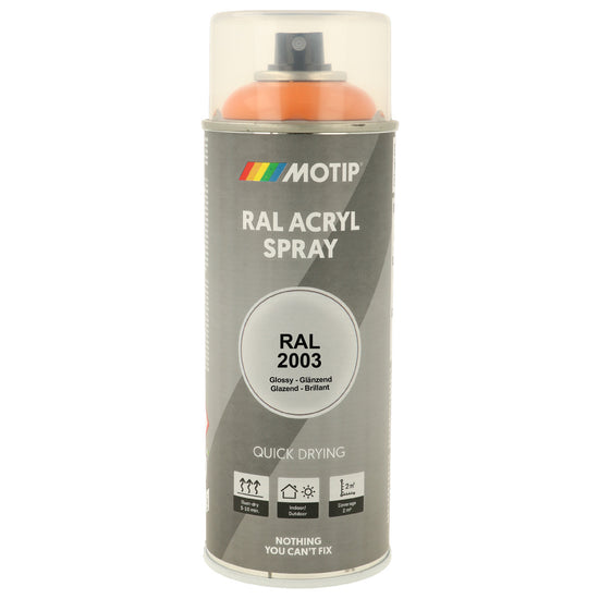 PEINTURE SECHAGE RAPIDE RAL ACRYL RAL2003 BRILLANT AEROSOL 400ML MOTIP