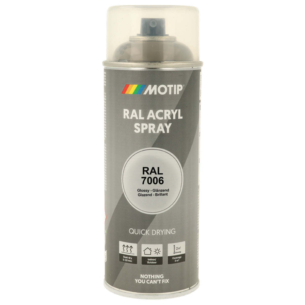 PEINTURE SECHAGE RAPIDE RAL ACRYL RAL7006 BRILLANT AEROSOL 400ML MOTIP