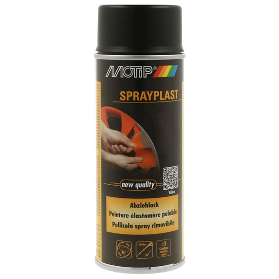 PEINTURE PELABLE ESLASTOMERE SPRAYPLAST NOIR MAT AEROSOL 400ML MOTIP