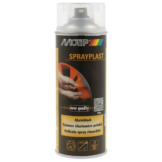 PEINTURE PELABLE ESLASTOMERE SPRAYPLAST TRANSPARENT BRILLANT AEROSOL 400ML MOTIP