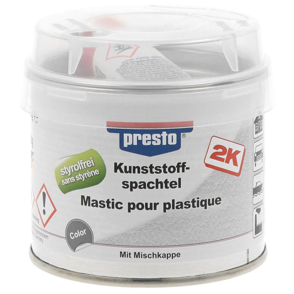 MASTIC DE REMPLISSAGE PLASTIQUE 2K SANS STYRENE PRESTO 250 G