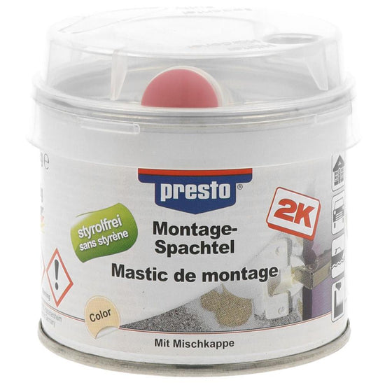 MASTIC DE MONTAGE 2K OCRE CLAIR 250G PRESTO