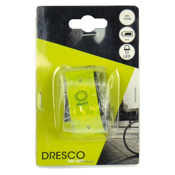 BRASSARD JAUNE REFLECHISSANT 4 LED ROUGE DRESCO