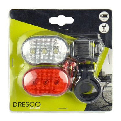 SET D'ECLAIRAGE CLASSIC LED AVANT + ARRIERE DRESCO - PILE INCLUSE