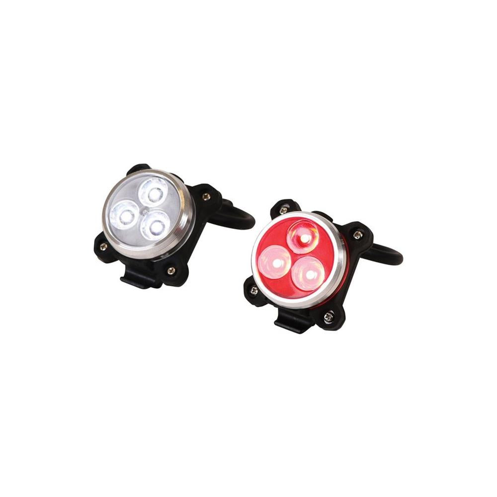 JEU DE FEUX 3 LEDS RECHARGEABLES (SORTIE USB) AV BLC ET AR RGE DRESCO