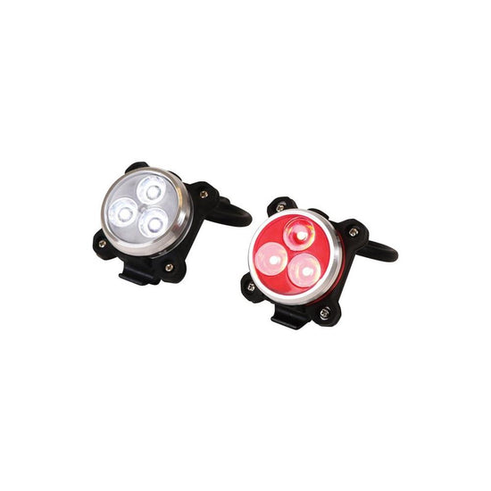 JEU DE FEUX 3 LEDS RECHARGEABLES (SORTIE USB) AV BLC ET AR RGE DRESCO