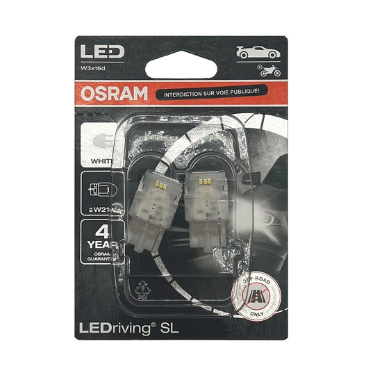 AMPOULES LED LEDRIVING 12V - W21W - W3x16d X2 ECLAIRAGE BLANC OSRAM