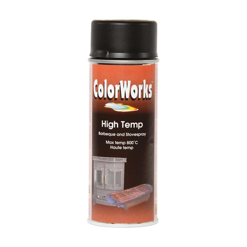 PEINTURE HAUTE TEMPERATURE NOIRE 400ML COLORWORKS