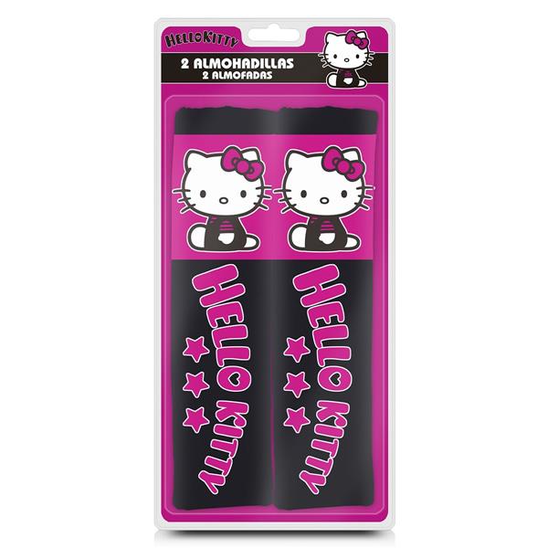 FOURREAUX DE CEINTURE HELLO KITTY NOIR/ROSE STAR X2 z