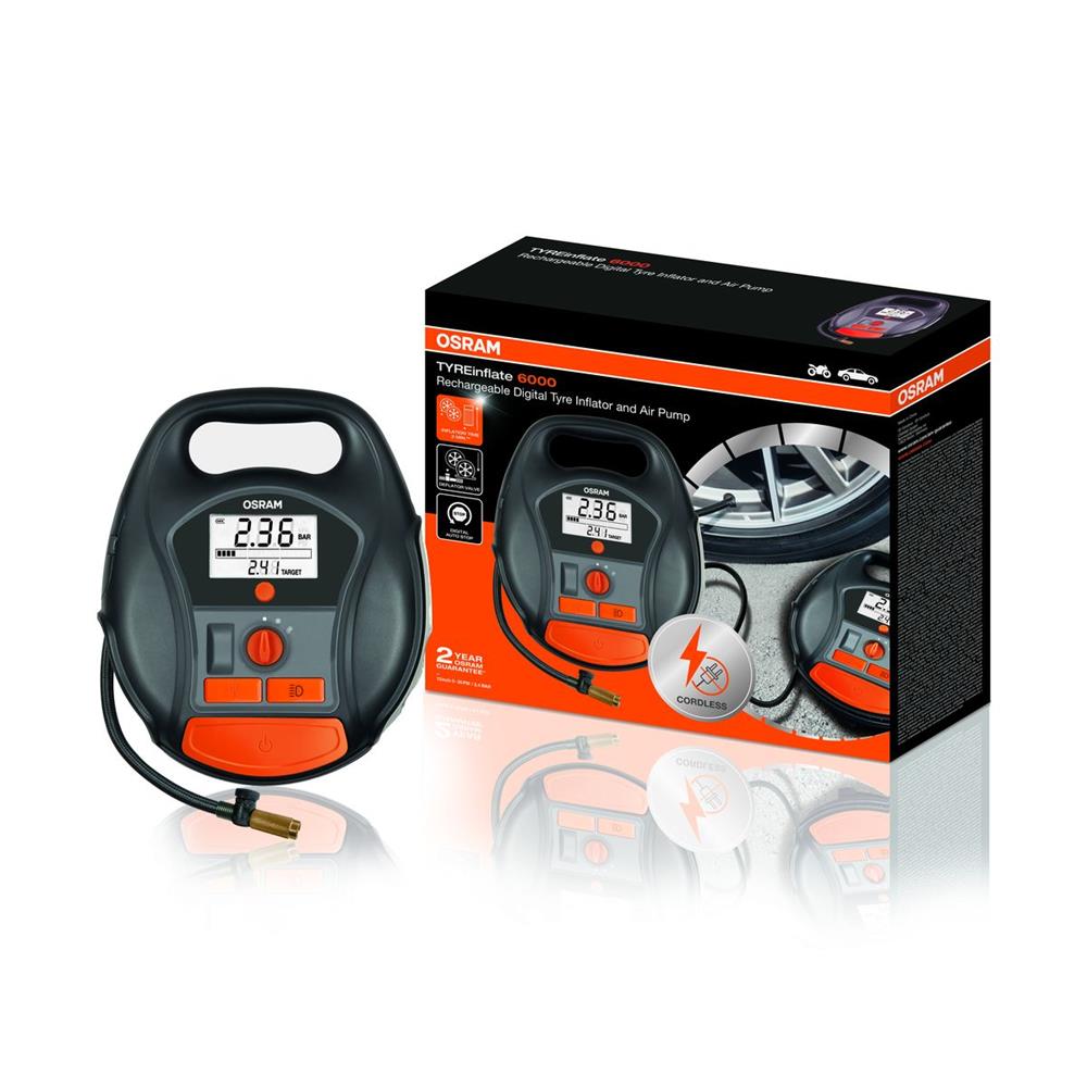 COMPRESSEUR D'AIR RECHARGEABLE 12/220V DIGITAL AUTOMATIQUE OSRAM